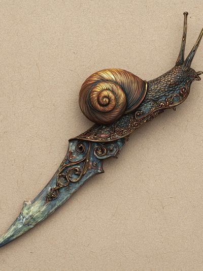 Snail Knife — Surrealism Print. poster