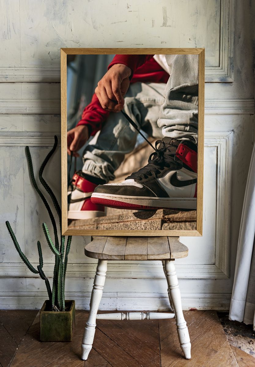 Sneaker Lacing Street Photography Poster. — room view 1