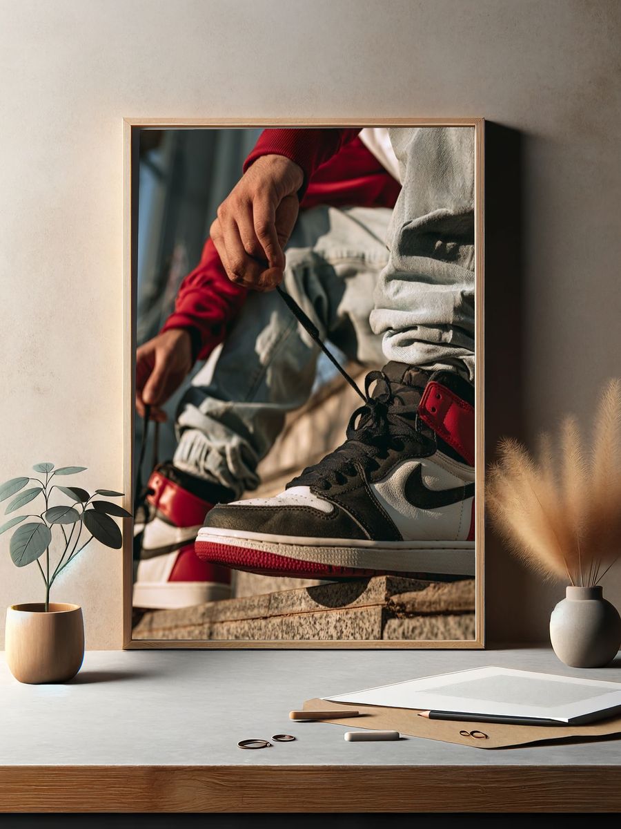 Sneaker Lacing Street Photography Poster. — room view 2