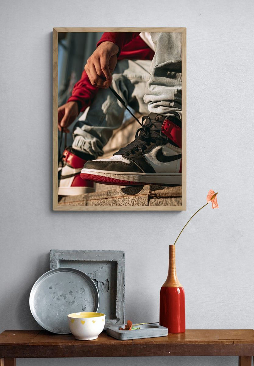 Sneaker Lacing Street Photography Poster. — room view 3