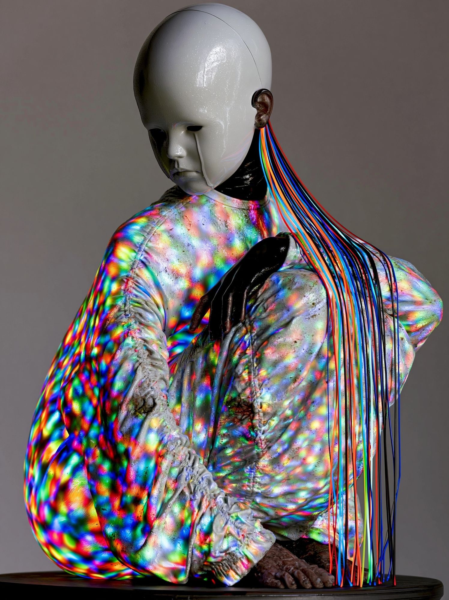 Surreal Neon Figure Print. poster detail