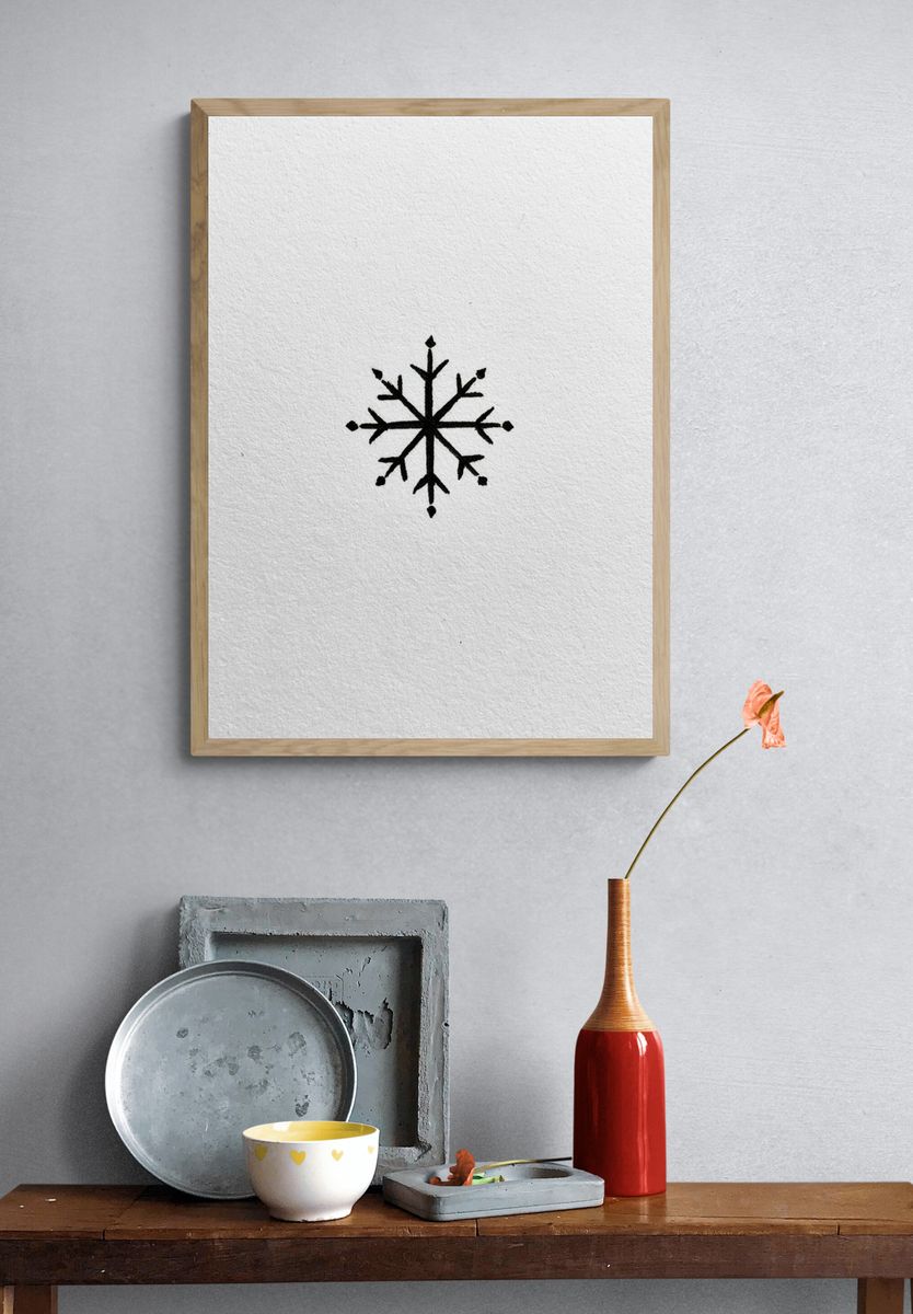 Snowflake Minimalist Print. — room view 3
