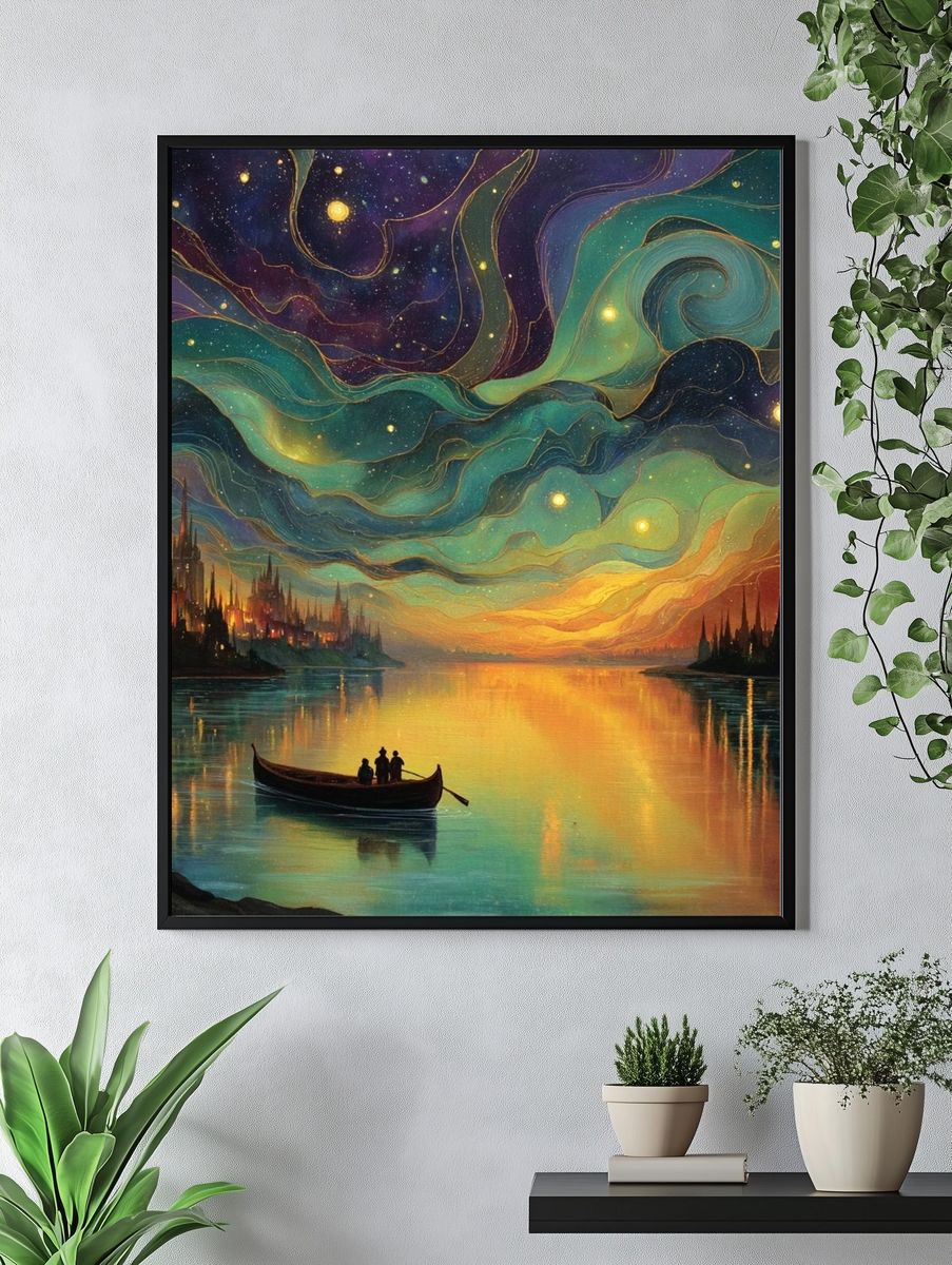 Starry Night Over Water — Fine Art Print. — room view 4