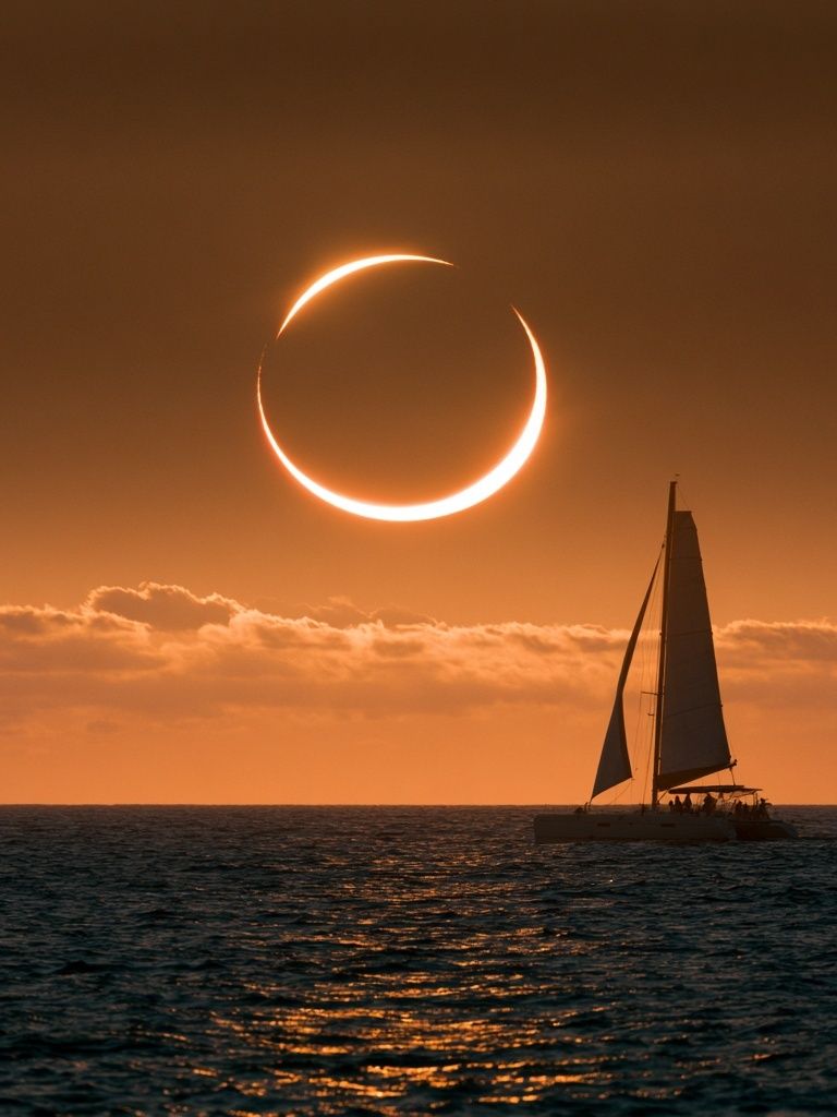 Solar Eclipse Sailboat Photography Poster. poster — photography art