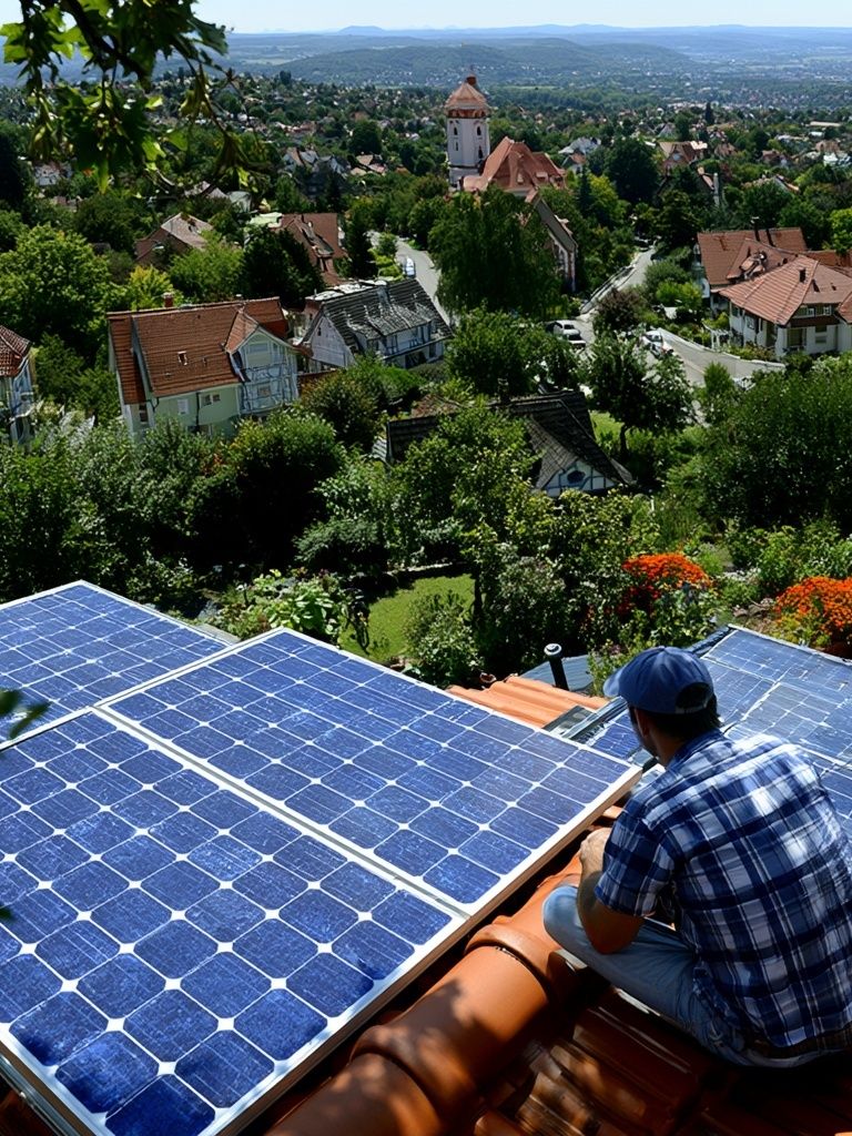 Solar Rooftop Overlook Photography Poster. poster — photography art