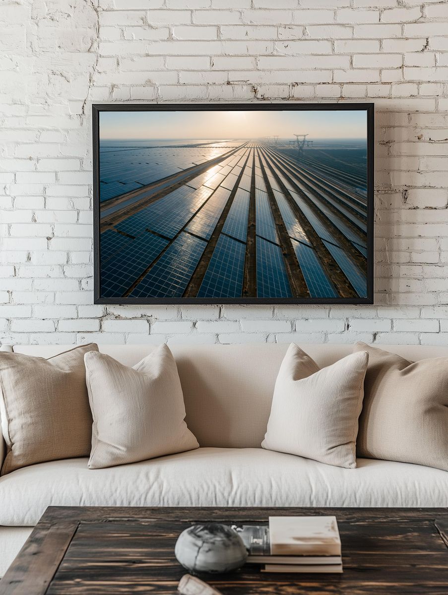 Solar Farm Sunrise Photography Poster. room preview