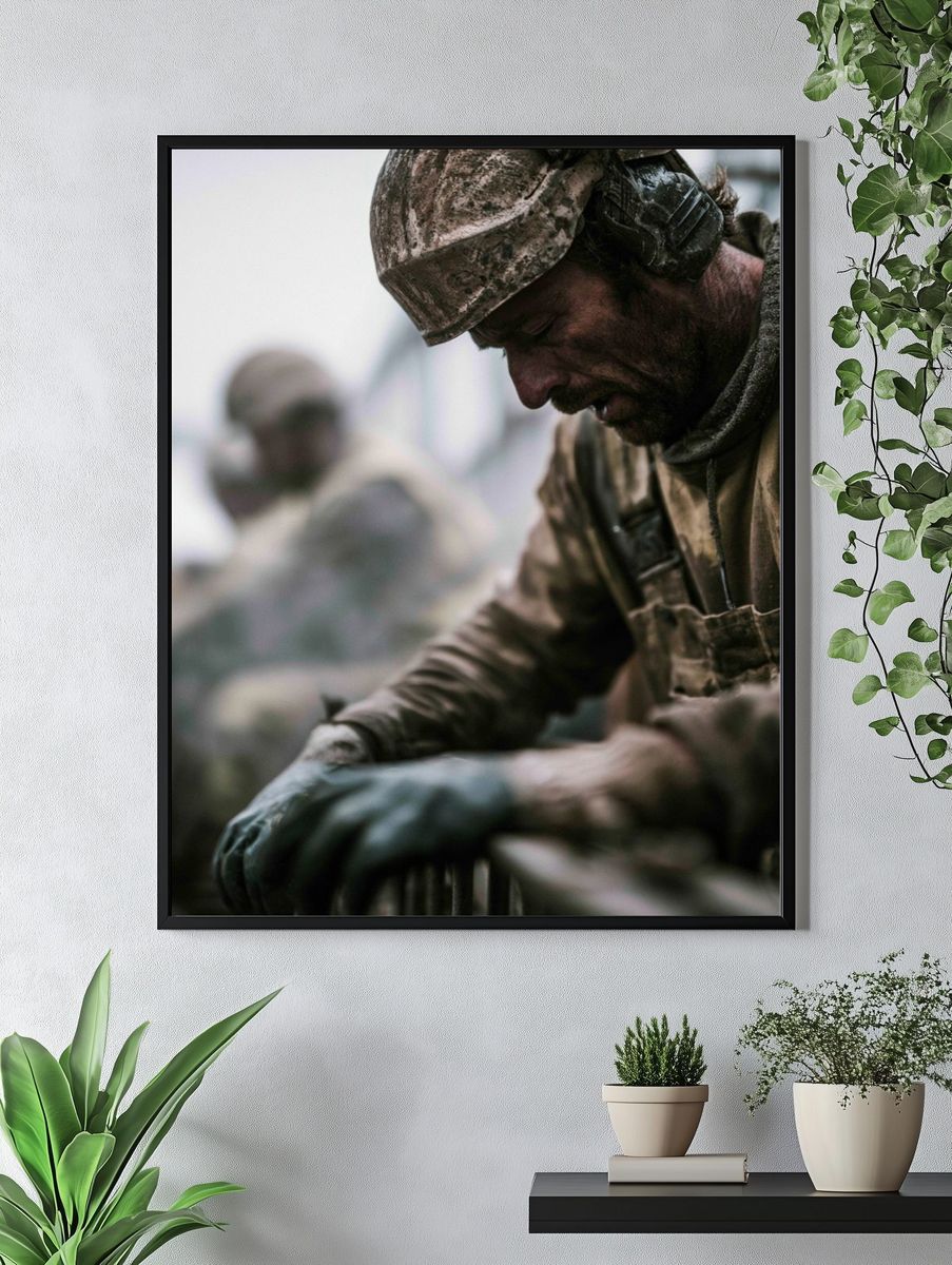 Soldier in the Field Photography Poster. — room view 4