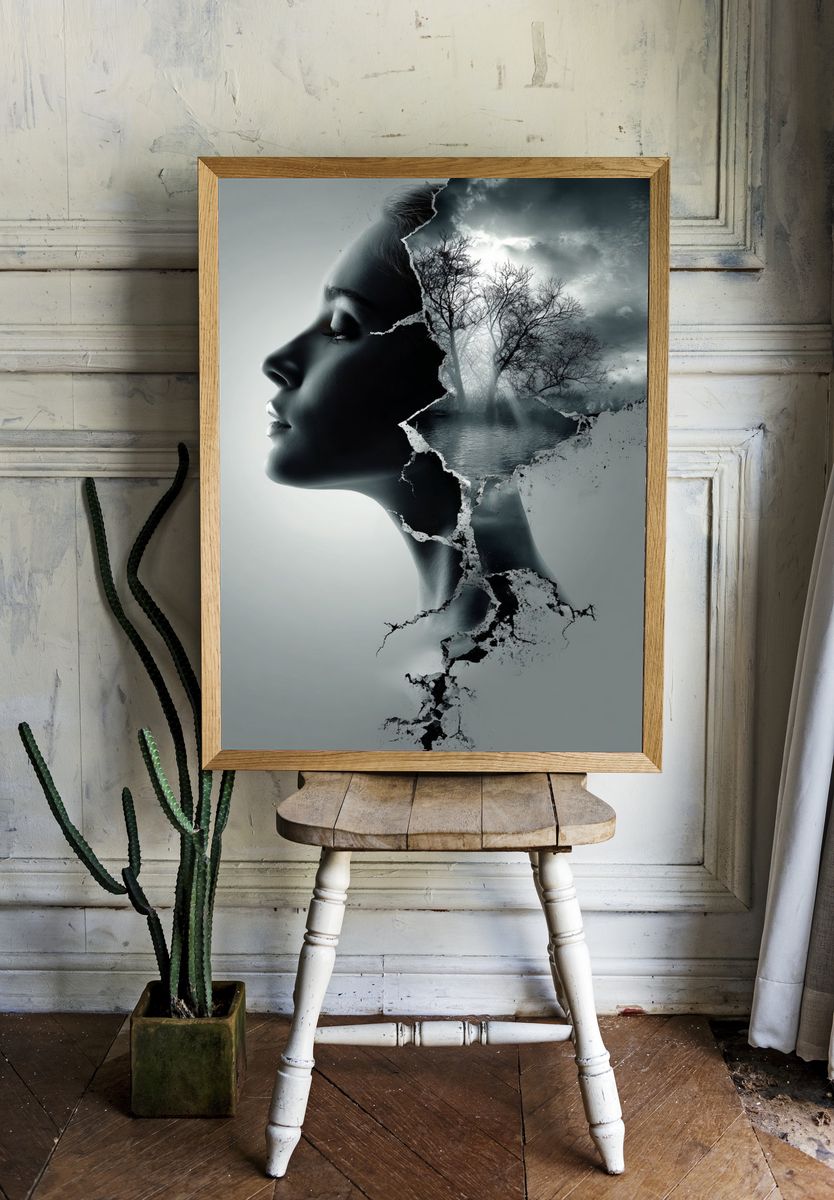 Silhouette of Thought — Surrealism Print room preview
