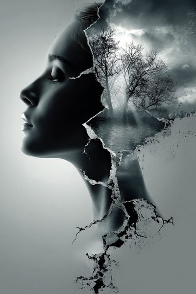 Silhouette of Thought — Surrealism Print. poster print