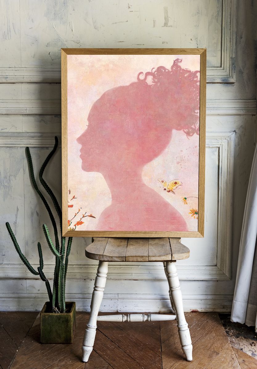 Silhouette of a Woman — Abstract Print. room preview