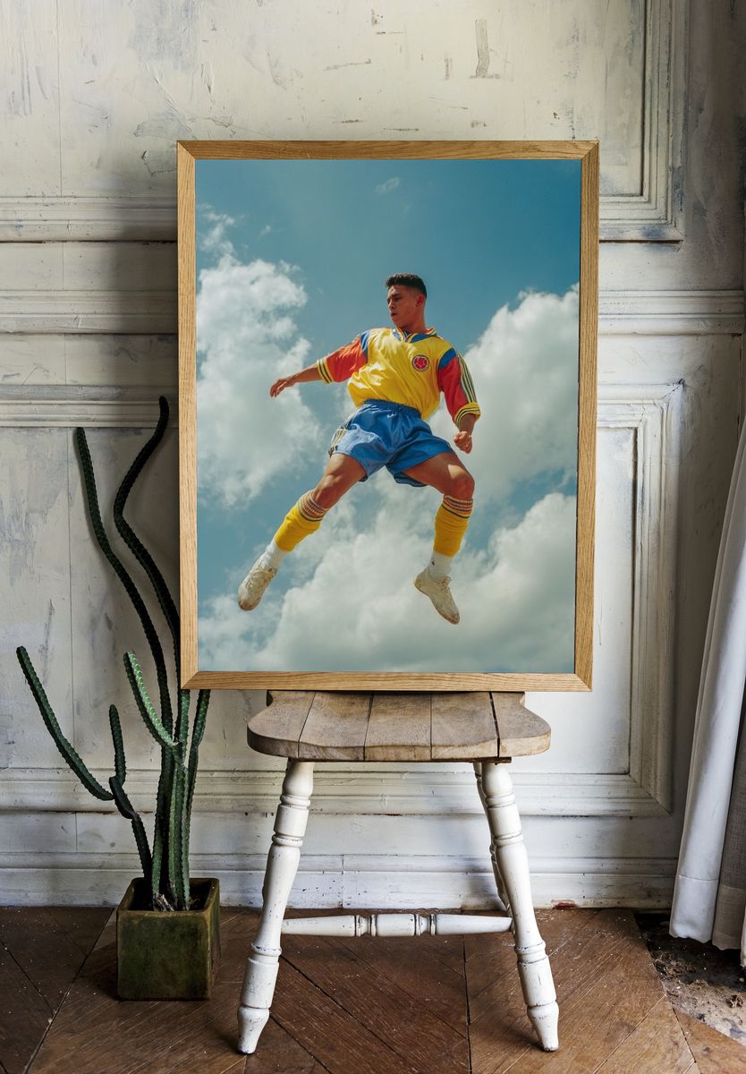 Soccer Player Jumping — Sports Print. — room view 1