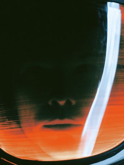 Astronaut Helmet Portrait Print. poster