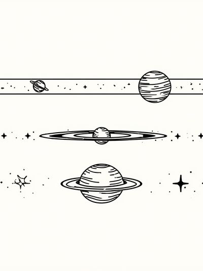 Saturn Line Art Poster. poster