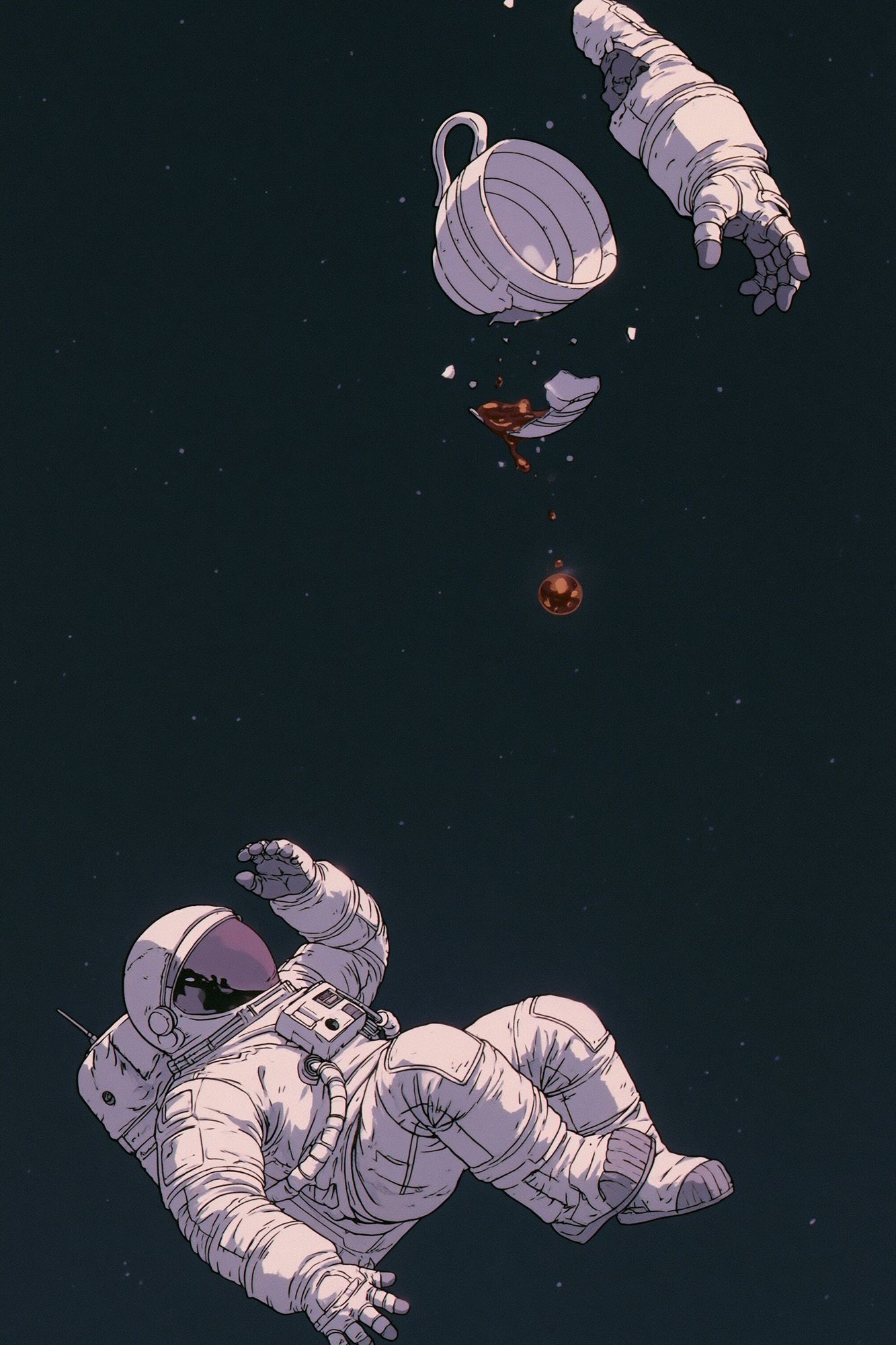Floating Astronaut Space Illustration Poster. poster detail