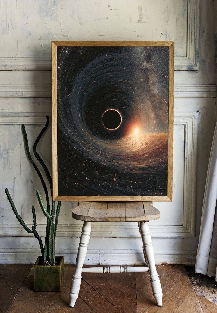 Cosmic Eclipse Space Print. — room view 1
