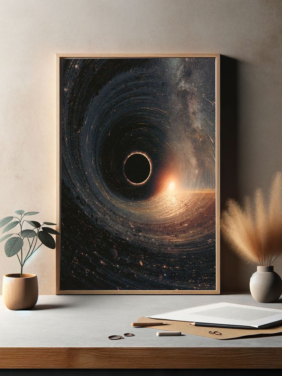 Cosmic Eclipse Space Print. — room view 2