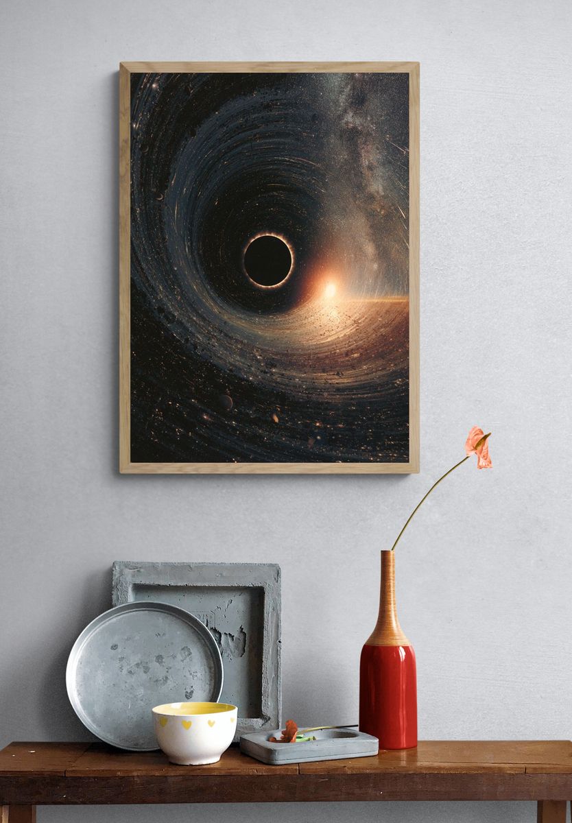 Cosmic Eclipse Space Print. — room view 3