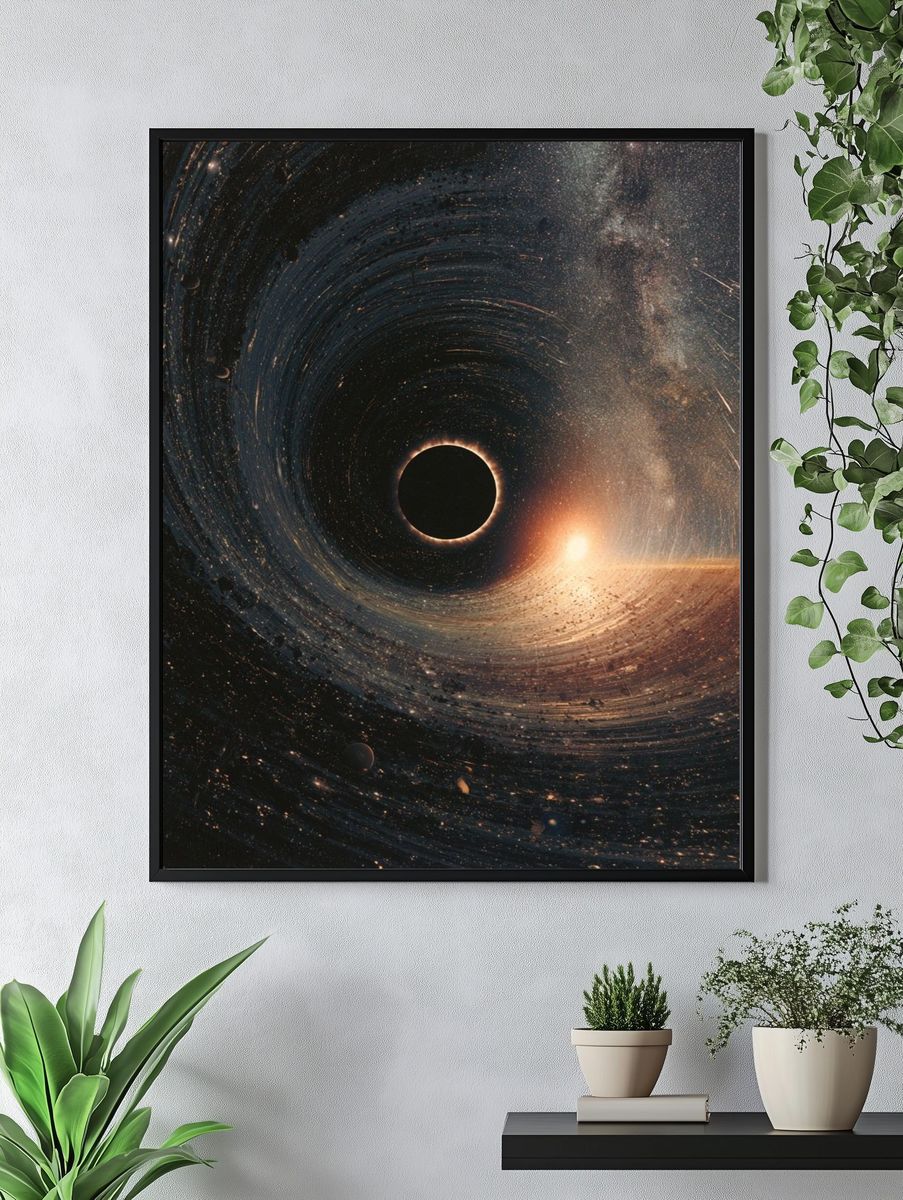 Cosmic Eclipse Space Print. — room view 4