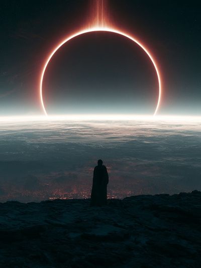 Eclipse Horizon Space Poster. poster