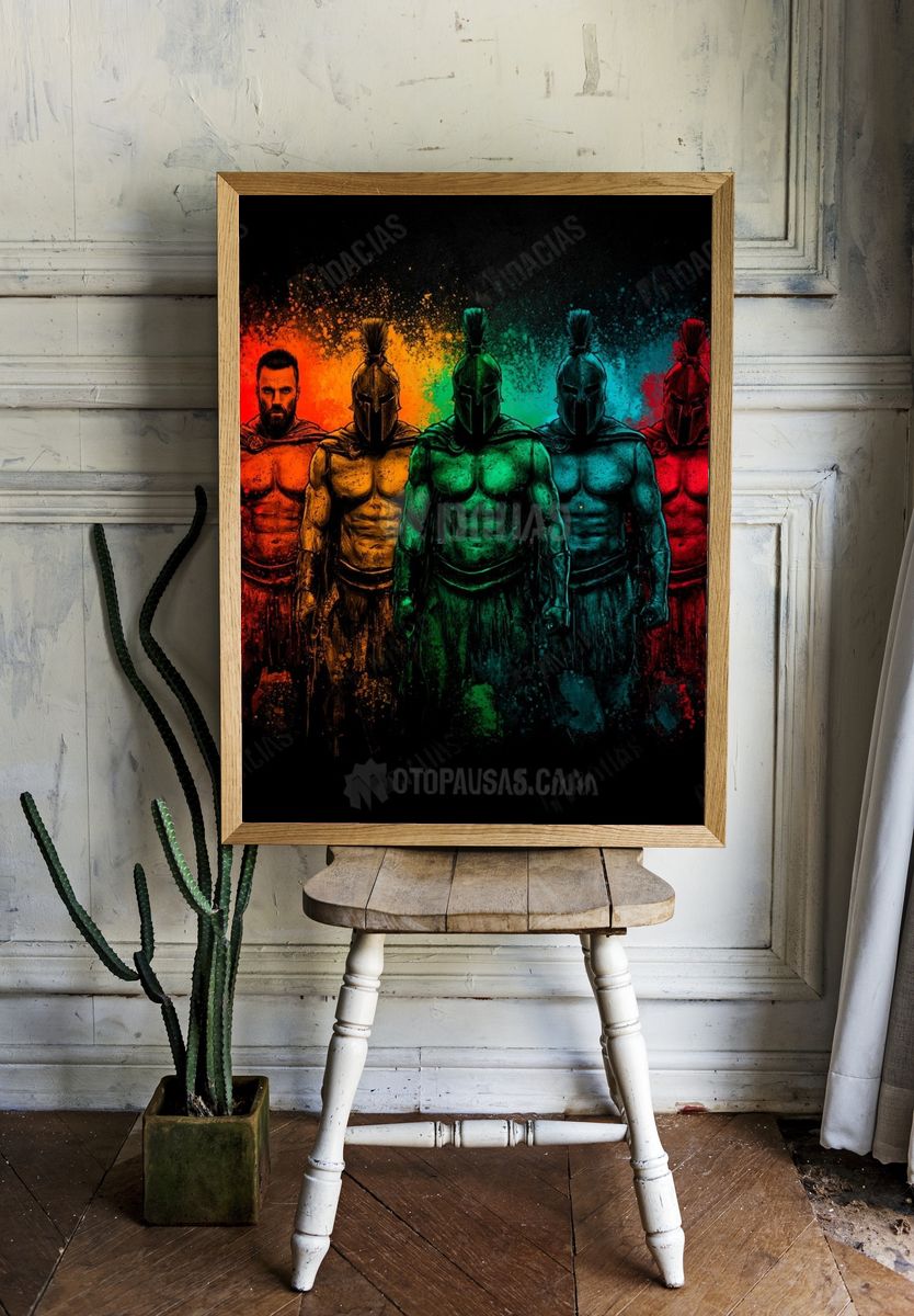 Spartan Warriors Color Splash Poster. — room view 1