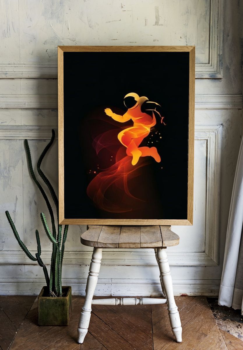 Cosmic Astronaut Digital Art Poster. room preview
