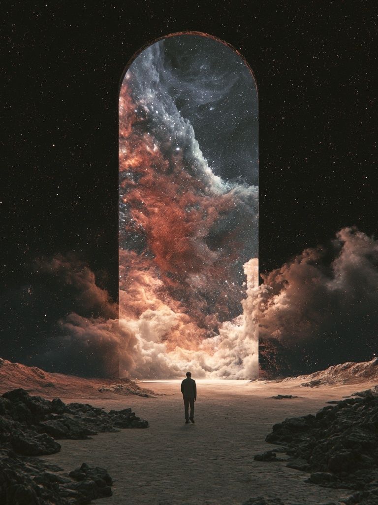 Cosmic Portal Surrealism Print. poster detail