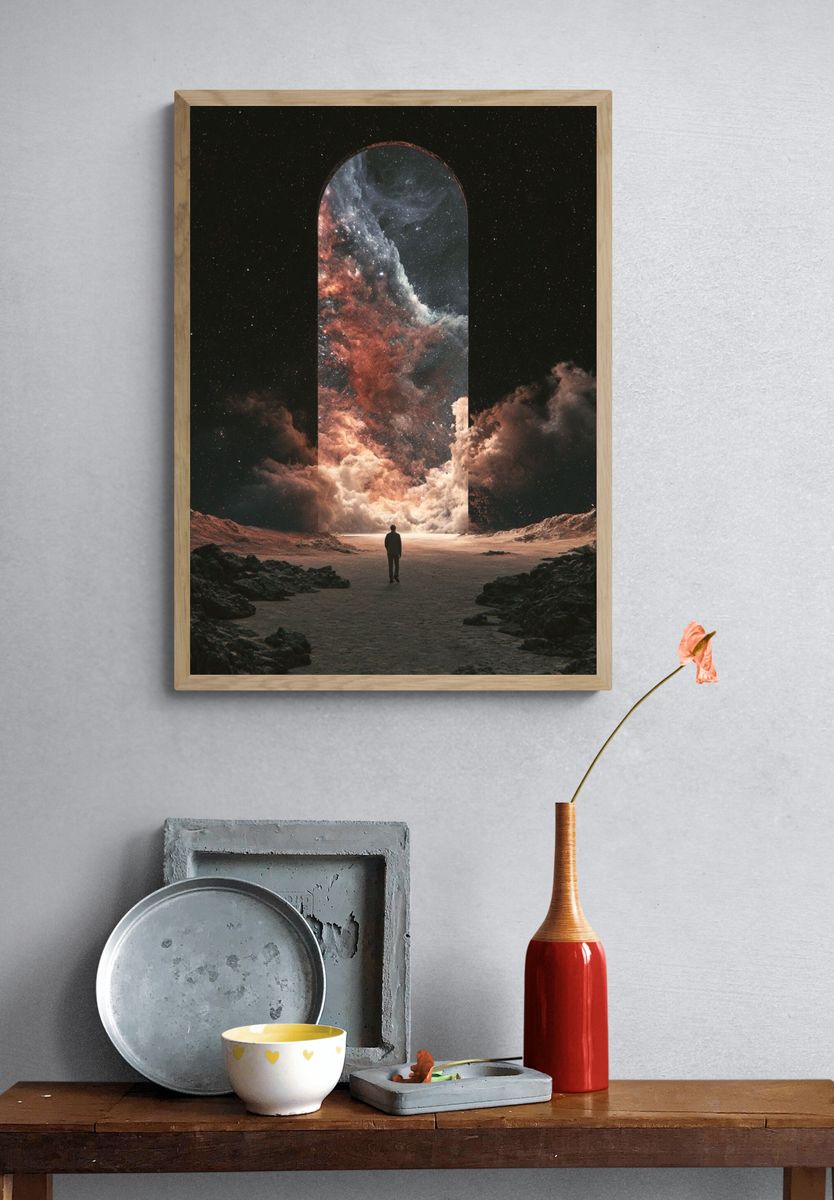 Cosmic Portal Surrealism Print. — room view 3