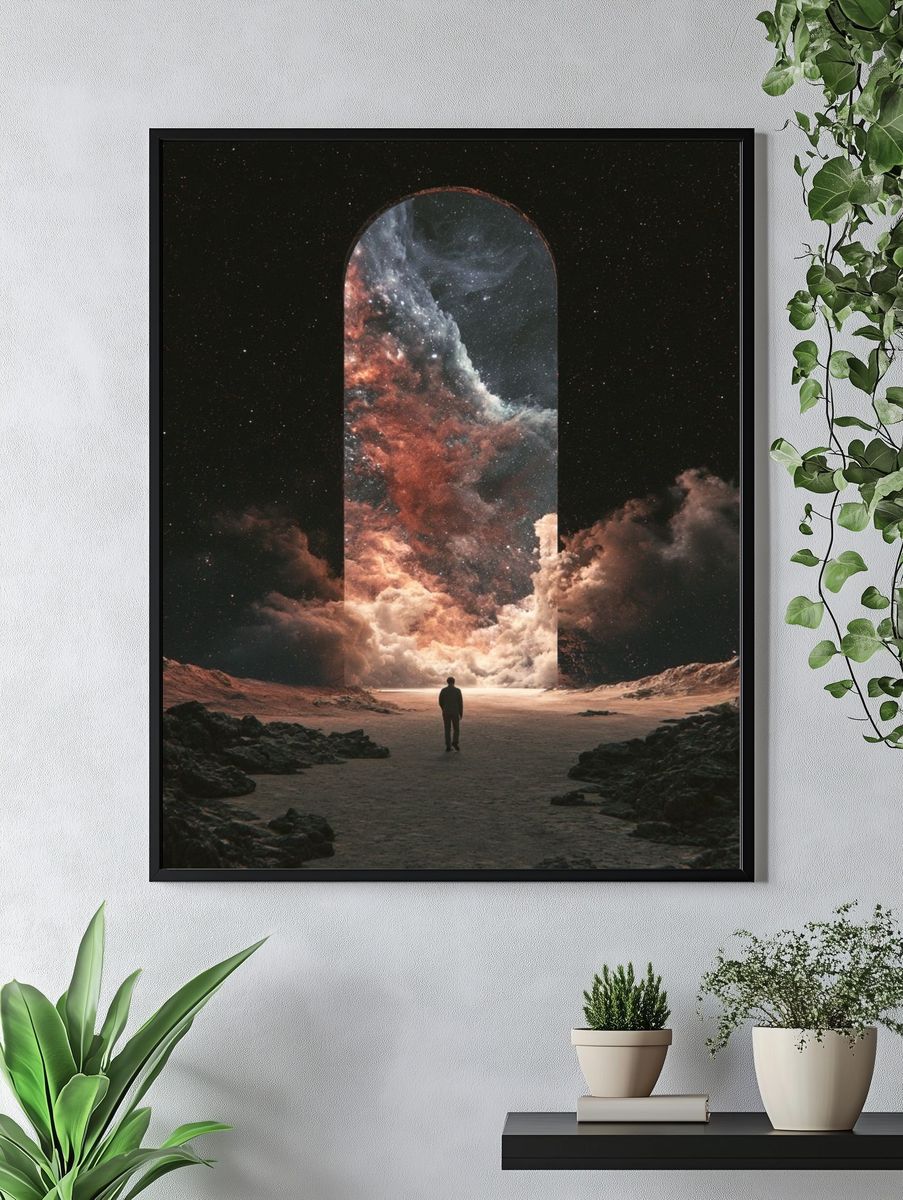 Cosmic Portal Surrealism Print. — room view 4