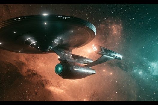 Starship in Nebula Space Poster. poster — space art