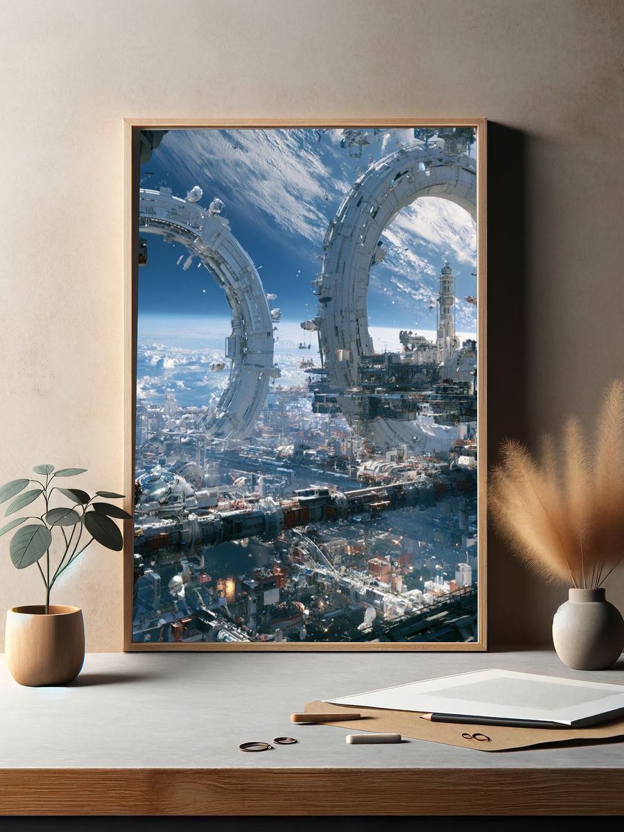 Orbital Space Station Sci-Fi Print. — room view 2