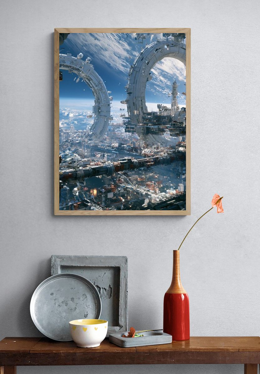 Orbital Space Station Sci-Fi Print. — room view 3