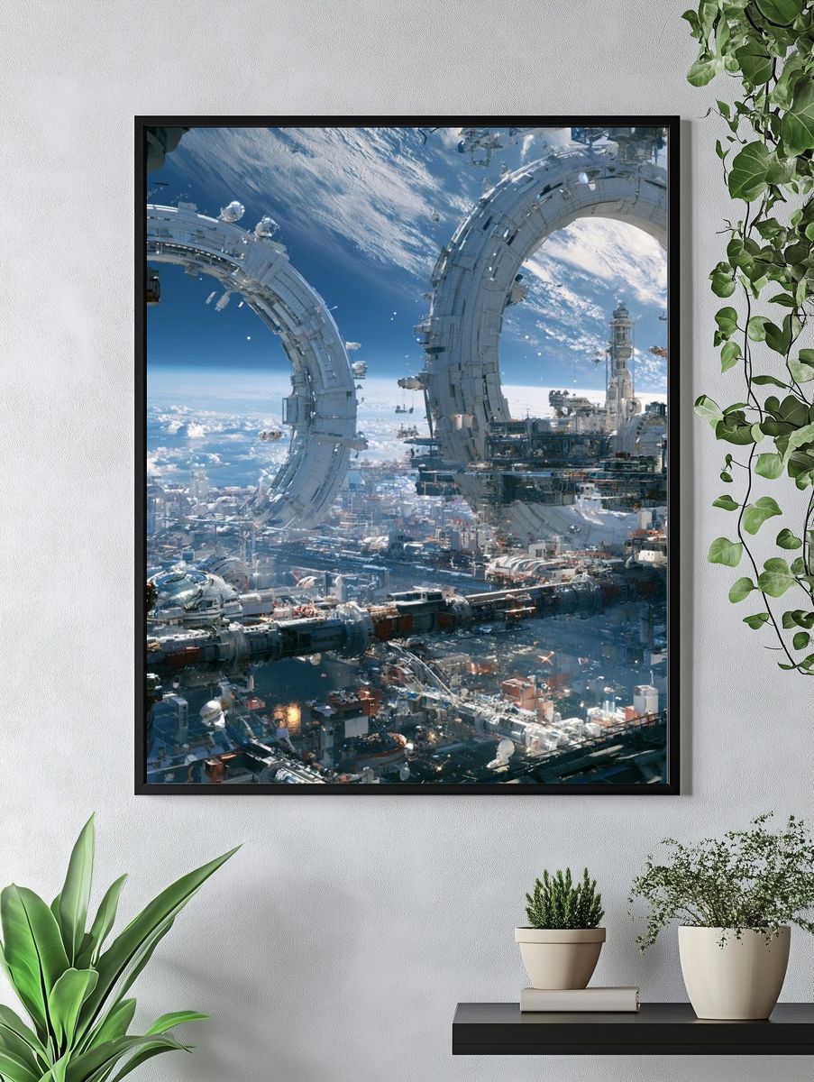 Orbital Space Station Sci-Fi Print. — room view 4