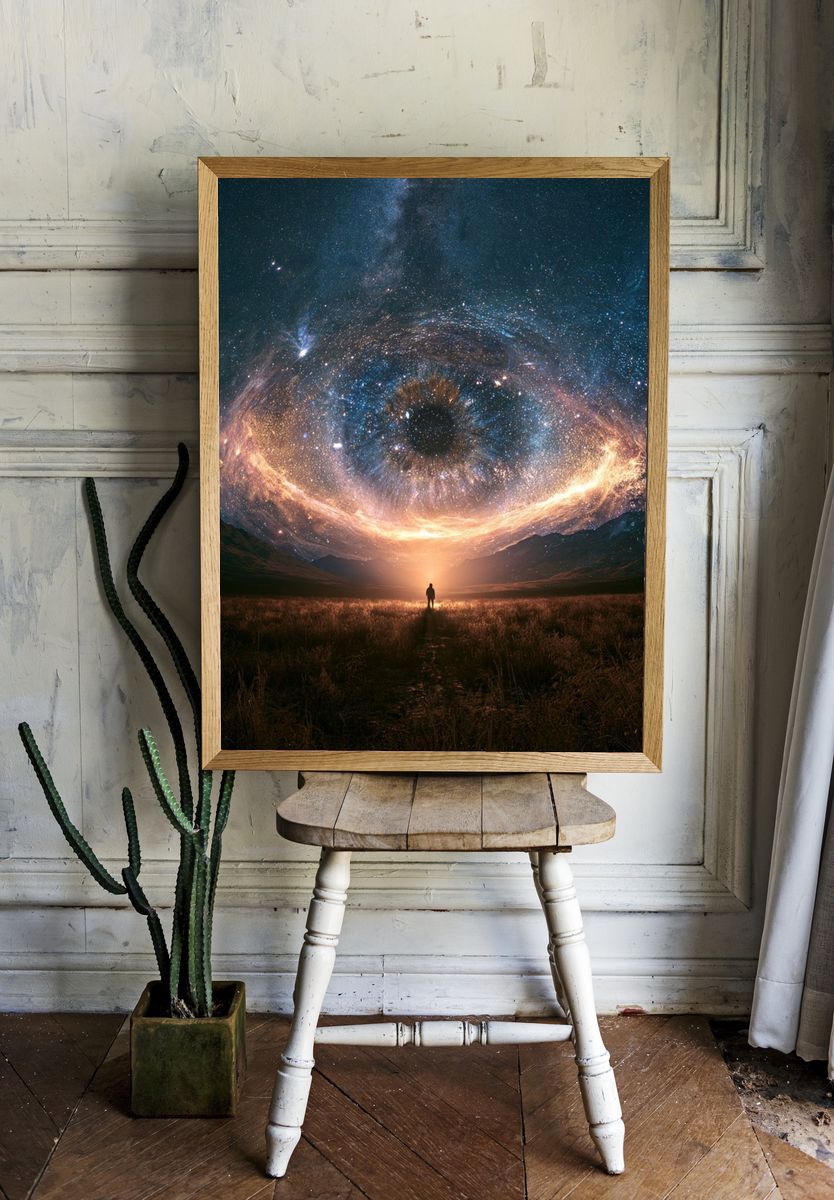 Cosmic Eye Landscape Print. — room view 1