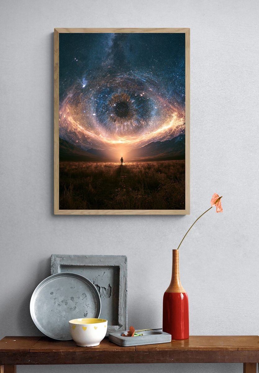Cosmic Eye Landscape Print. — room view 3