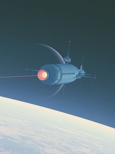 Retro Spacecraft Orbit Poster. poster