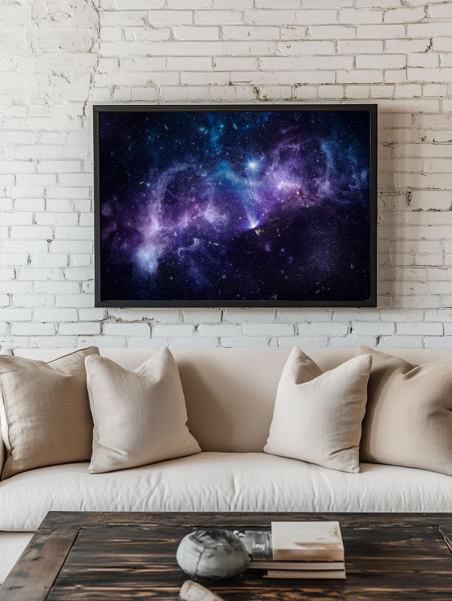 Galaxy in space textured background room preview