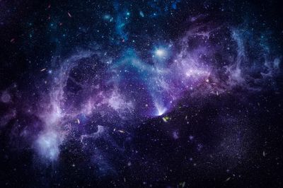 Galaxy in space textured background. poster