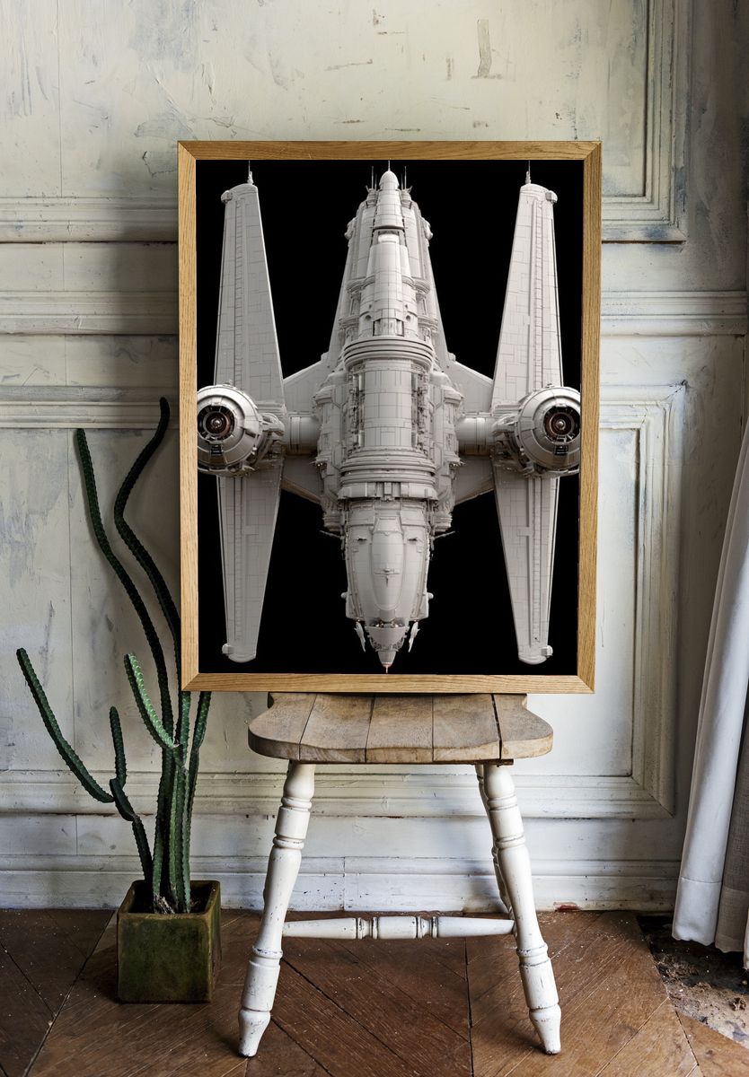 Starfighter Spacecraft Illustration Poster. — room view 1