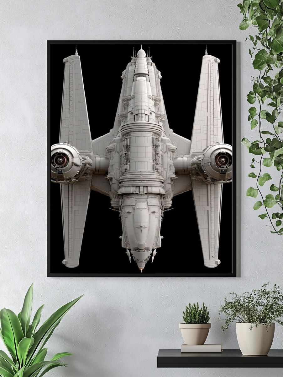 Starfighter Spacecraft Illustration Poster. — room view 4