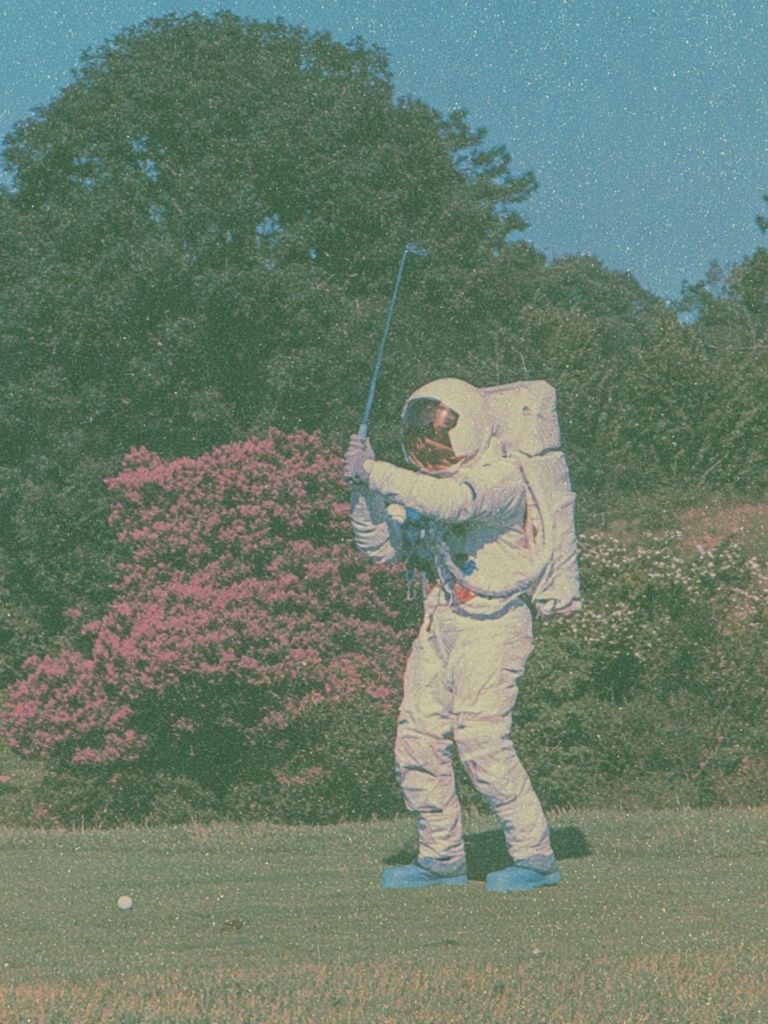 Astronaut Golf Scene Poster. poster detail