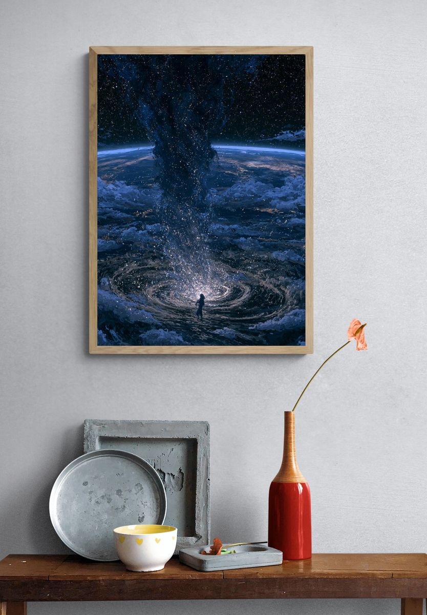 Cosmic Whirlpool — Space Print. — room view 3