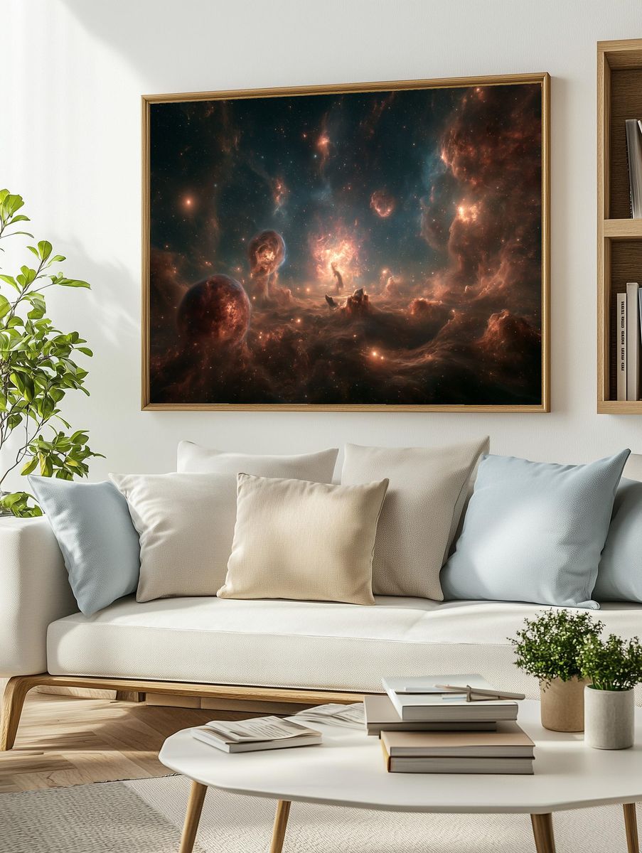 Cosmic Nebula Starscape Poster. — room view 2