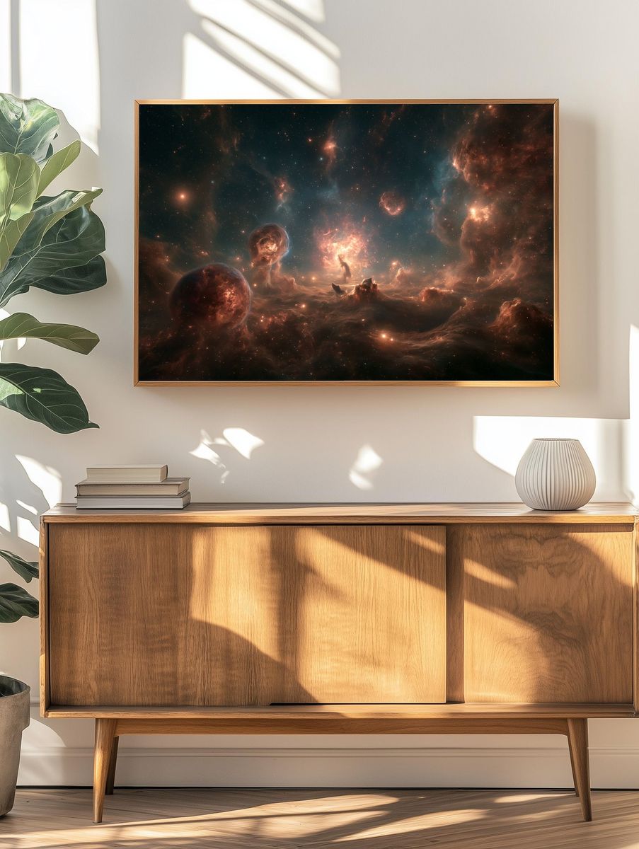 Cosmic Nebula Starscape Poster. — room view 3