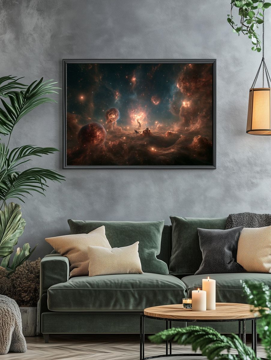 Cosmic Nebula Starscape Poster. — room view 4