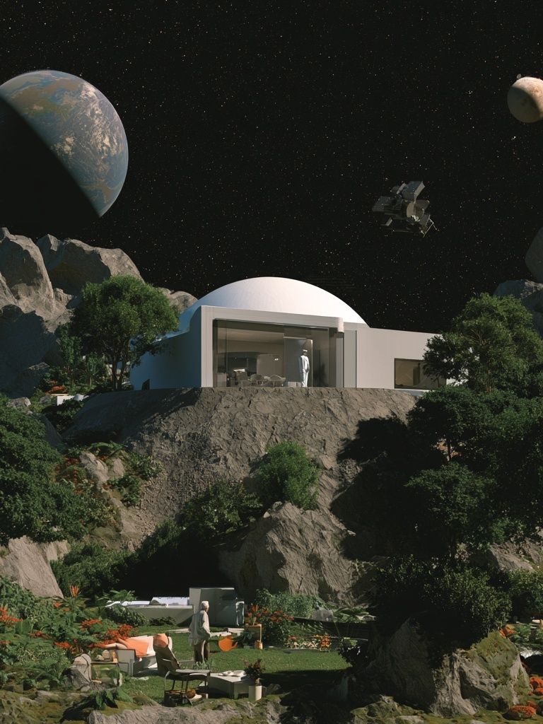 Surreal Space Garden Poster. poster — space art