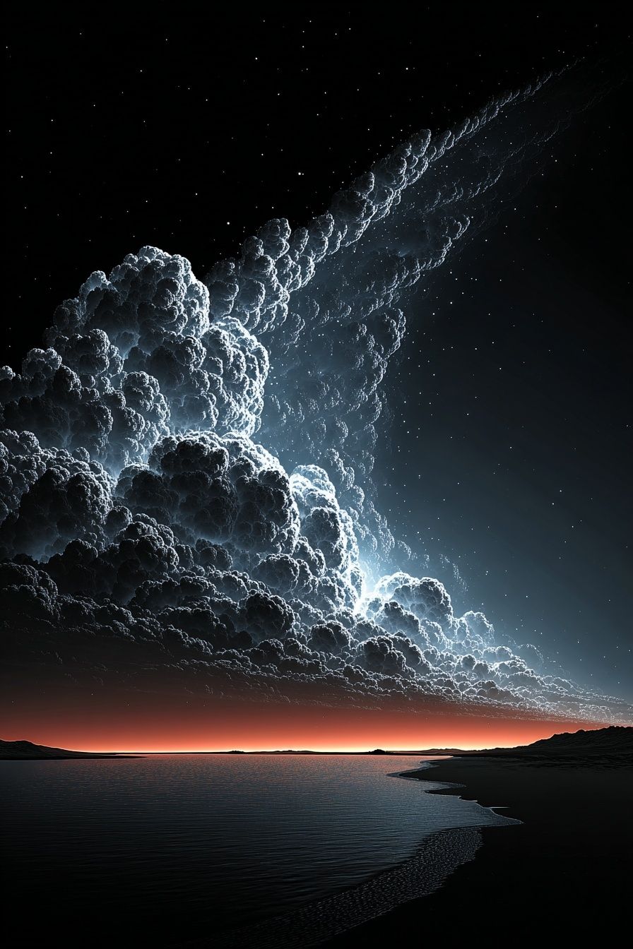 Cosmic Cloudscape Night Sky Print. poster detail