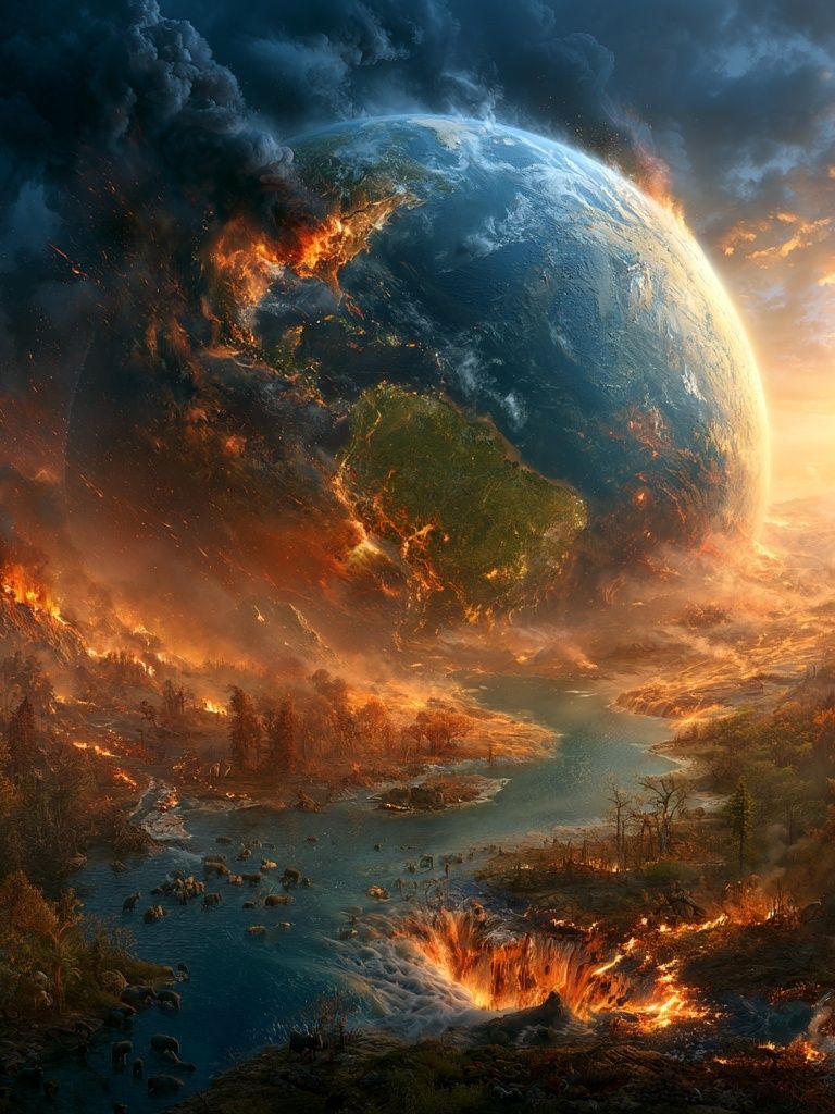 Burning Earth Apocalypse Print. poster detail
