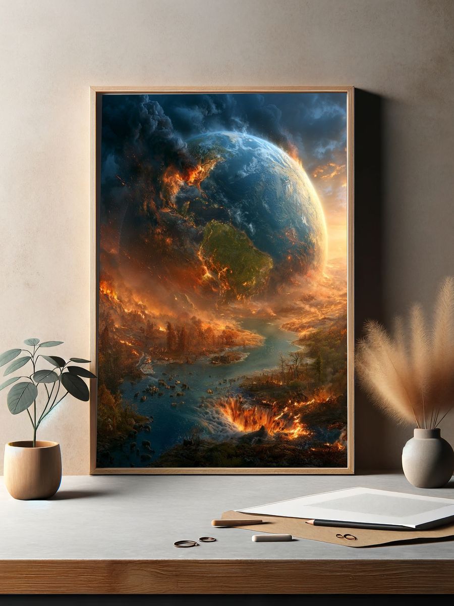 Burning Earth Apocalypse Print. — room view 2