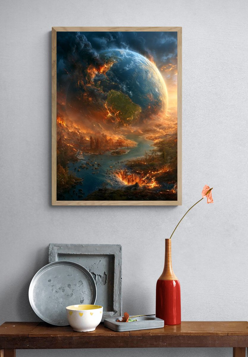 Burning Earth Apocalypse Print. — room view 3