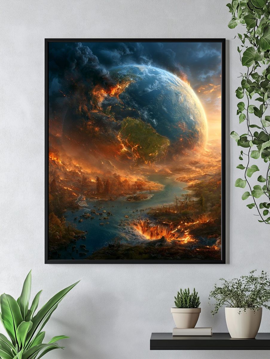 Burning Earth Apocalypse Print. — room view 4